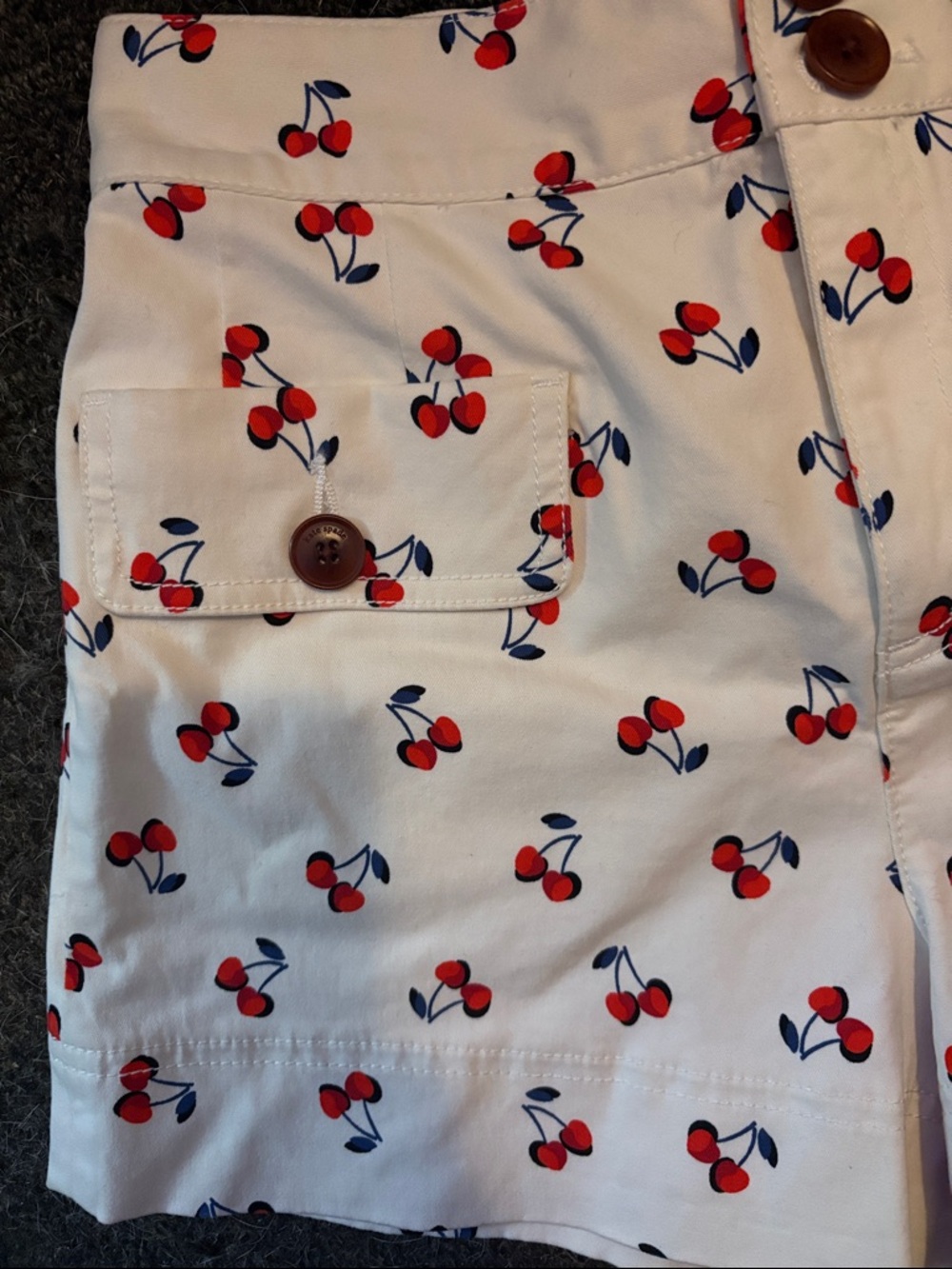 Kate spade Women’s Cream Cherry Print Shorts - Picture 2 of 7